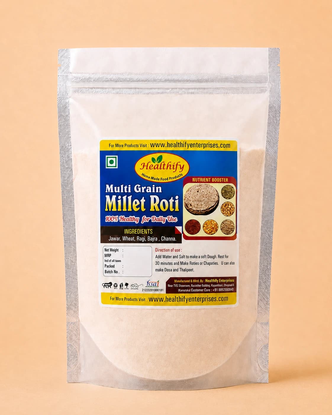 Multi Grain Millet Roti Mix packaging 1